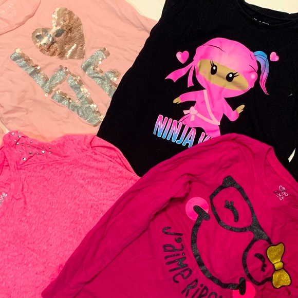 Bundle of 4 Long Sleeve T-shirts Size 7 - Picture 1 of 14